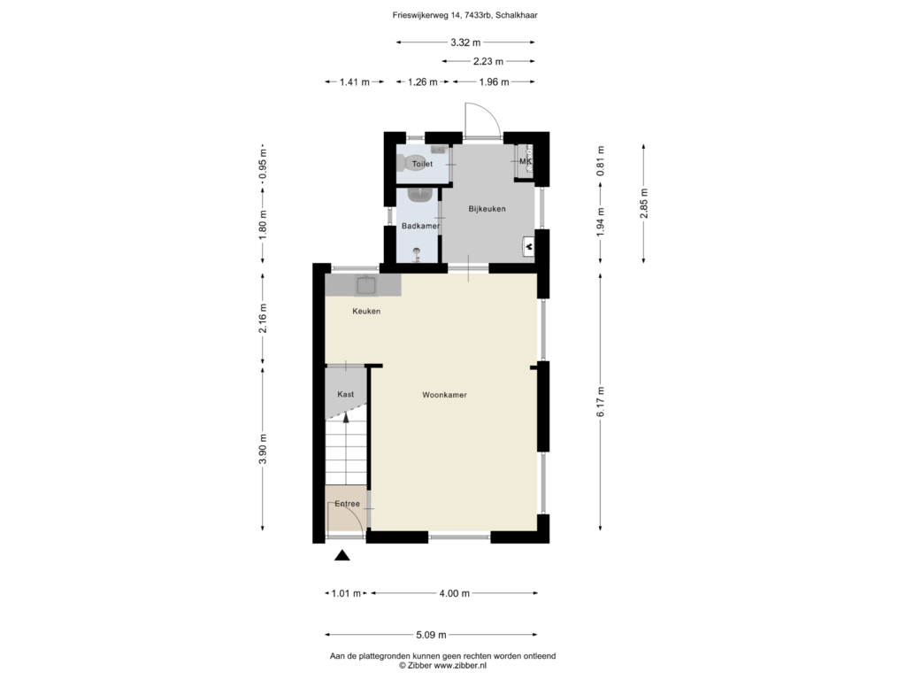 View floorplan of Begane Grond of Frieswijkerweg 14