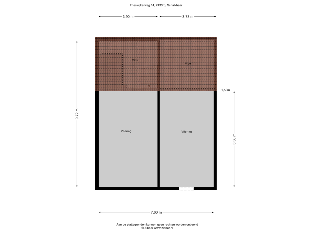 View floorplan of Zolder of Frieswijkerweg 14