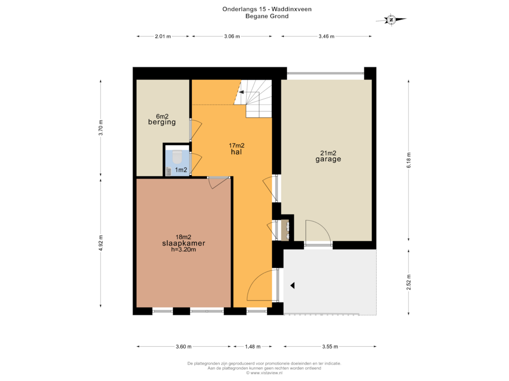 View floorplan of BEGANE GROND of Onderlangs 15