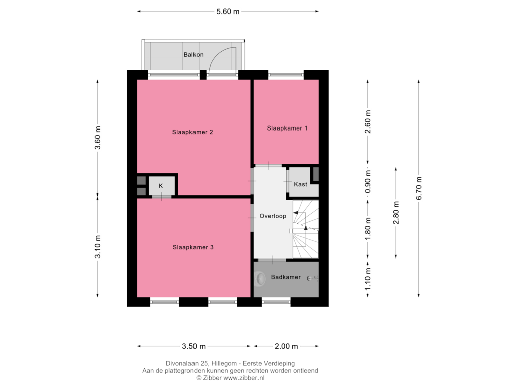 View floorplan of Eerste Verdieping of Divonalaan 25