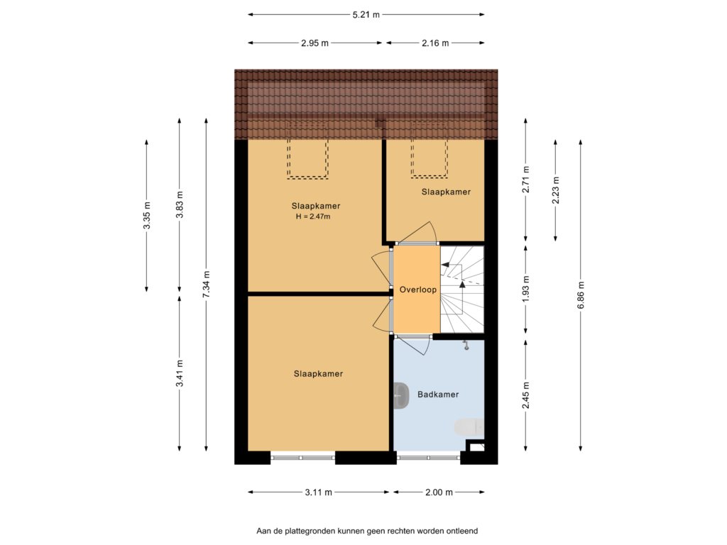 View floorplan of 1e verdieping of Mina Krüseman-erf 140