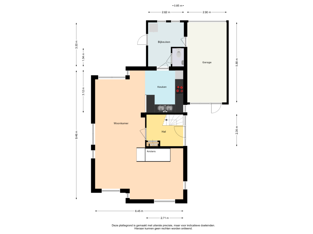 Bekijk plattegrond van Begane grond van Flevo 14