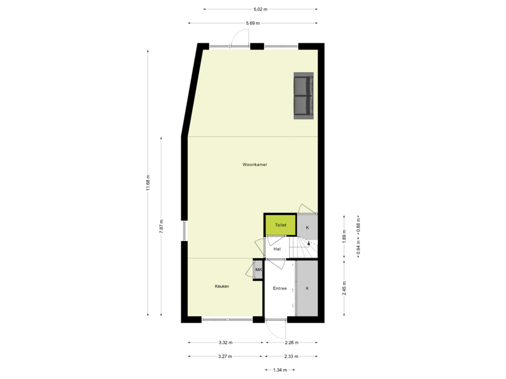 Bekijk plattegrond van Begane Grond van Plattenburgstraat 250