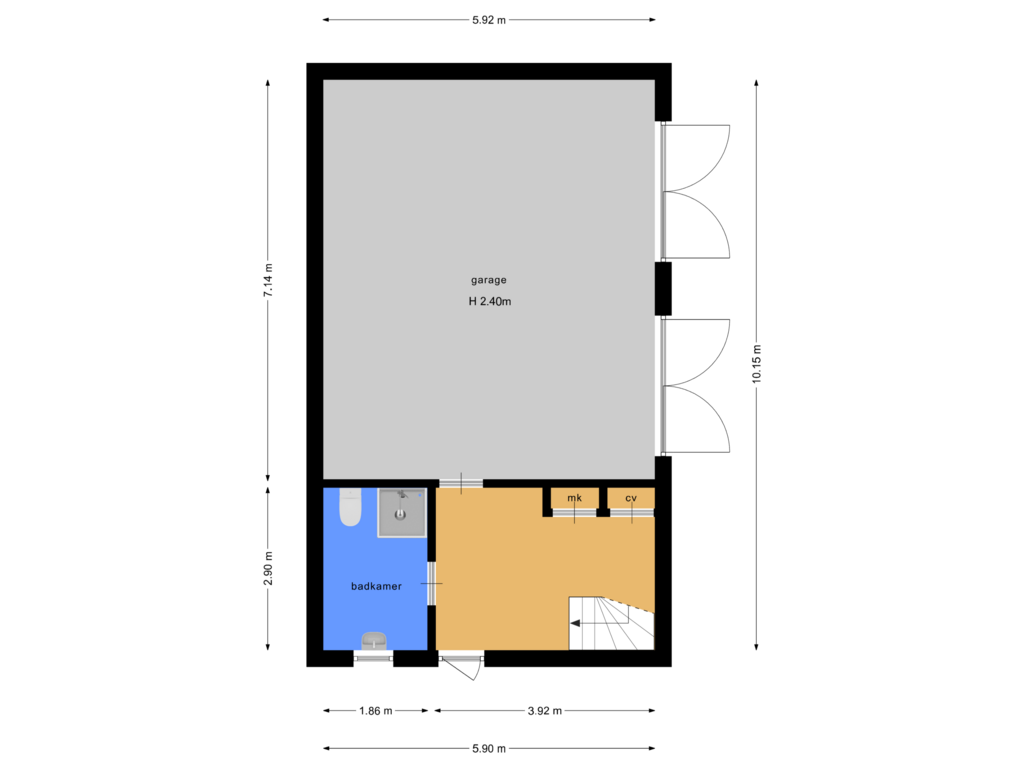 Bekijk plattegrond van Bijgebouw van Eerste Kruishaarseweg 13