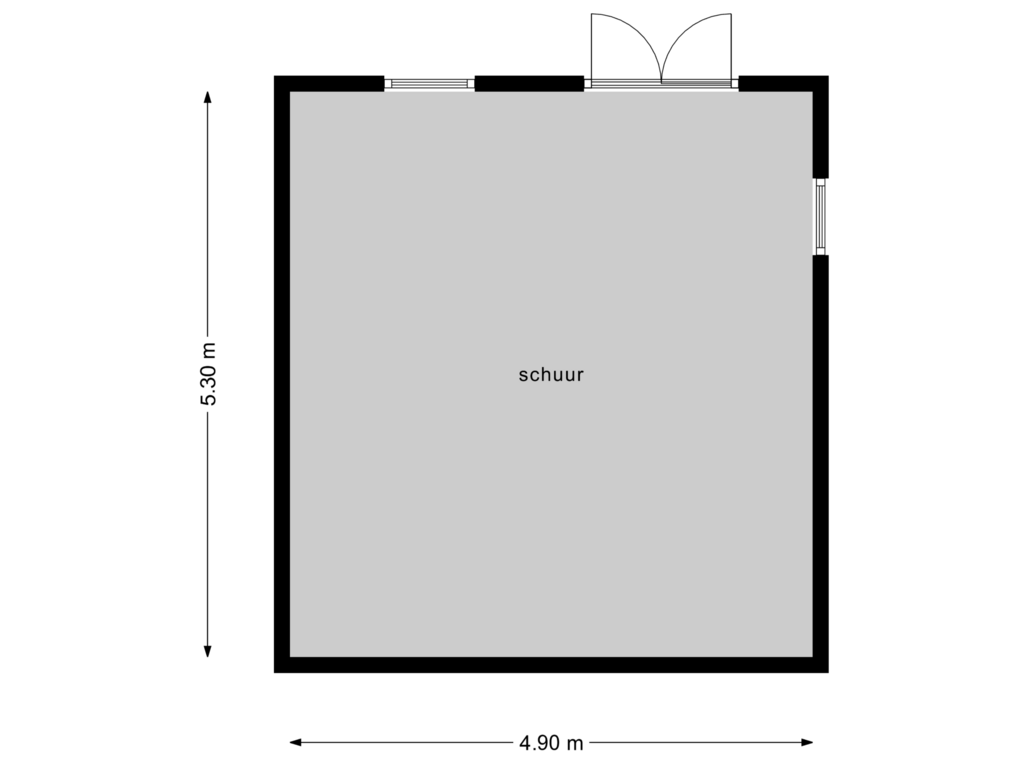 Bekijk plattegrond van Schuur van Eerste Kruishaarseweg 13