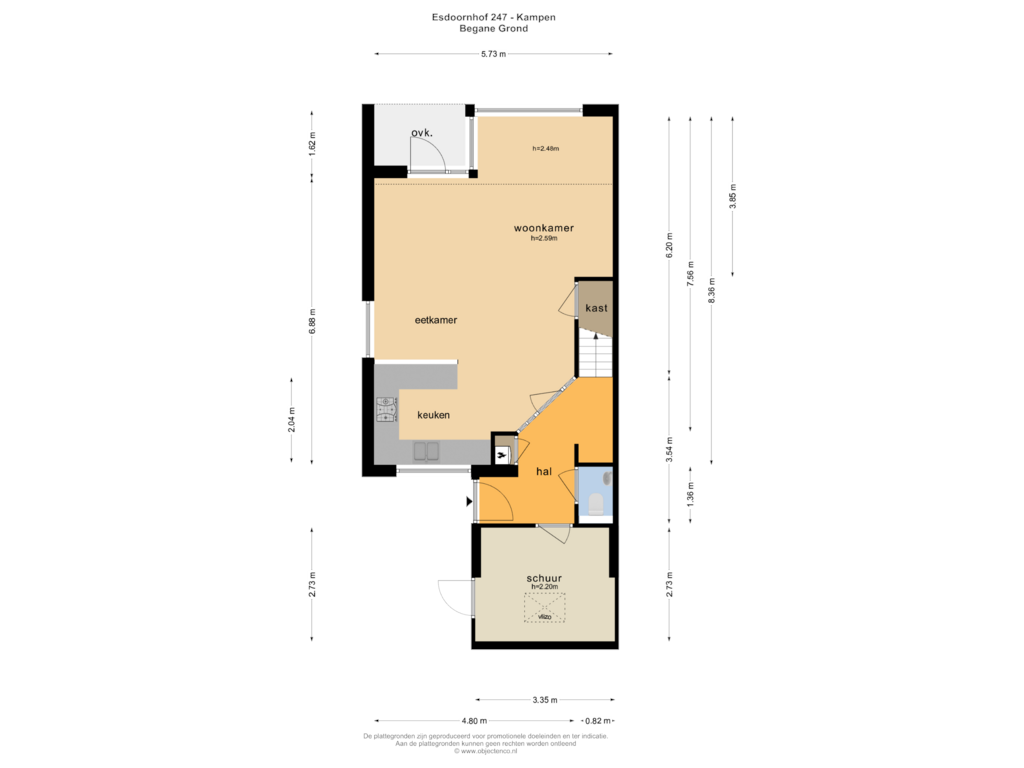 View floorplan of BEGANE GROND of Esdoornhof 247