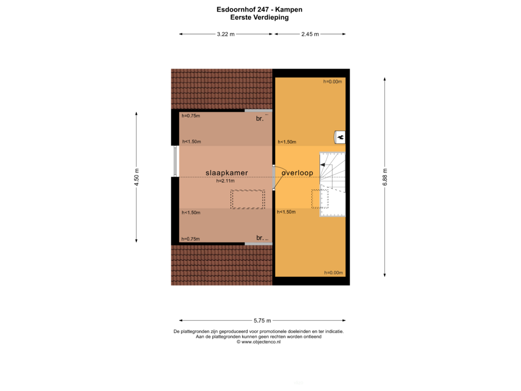 View floorplan of TWEEDE VERDIEPING of Esdoornhof 247