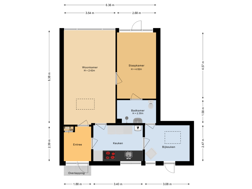 Bekijk plattegrond van Begane grond van Zwaluwstraat 56