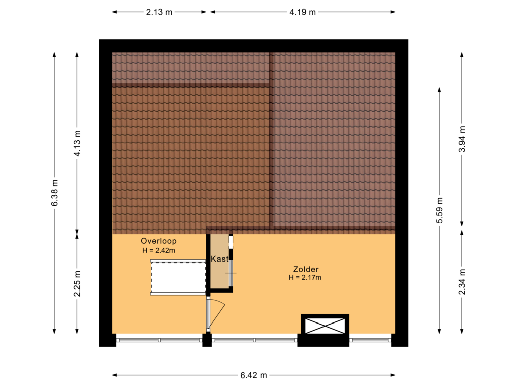 Bekijk plattegrond van Eerste verdieping van Zwaluwstraat 56