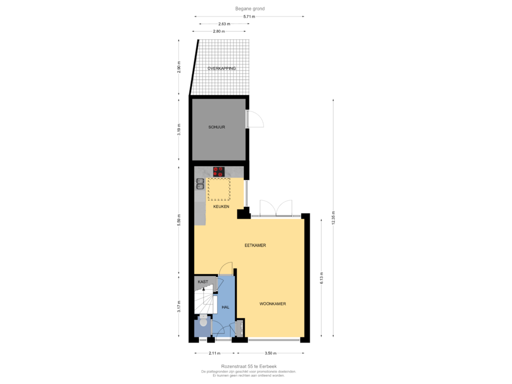 View floorplan of Begane grond of Rozenstraat 55