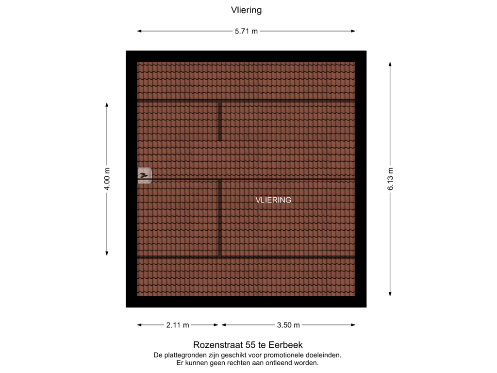 View floorplan of Vliering of Rozenstraat 55