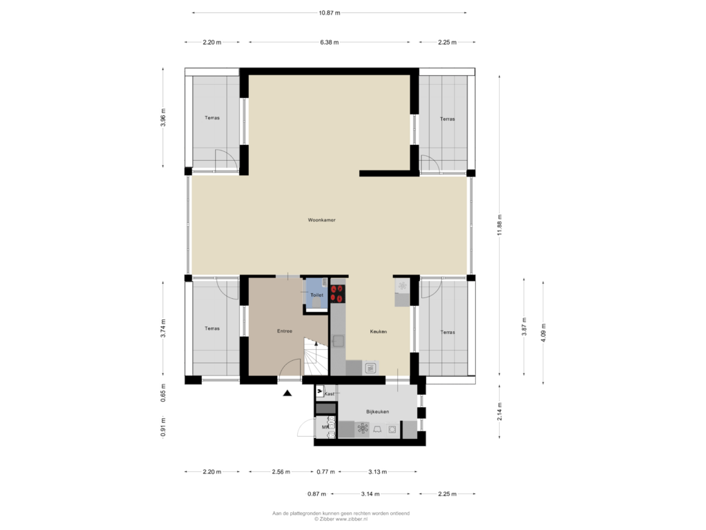 Bekijk plattegrond van Eerste Verdieping van Dorpstraat 16-G