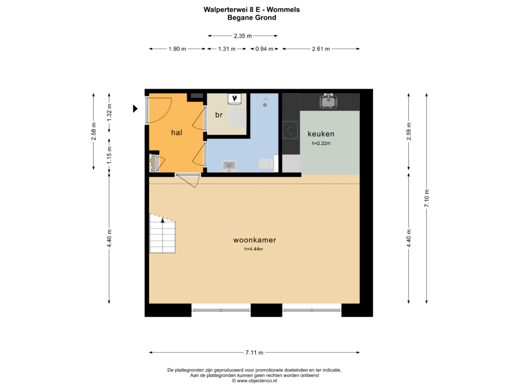 Bekijk plattegrond van BEGANE GROND van Walperterwei 8-E