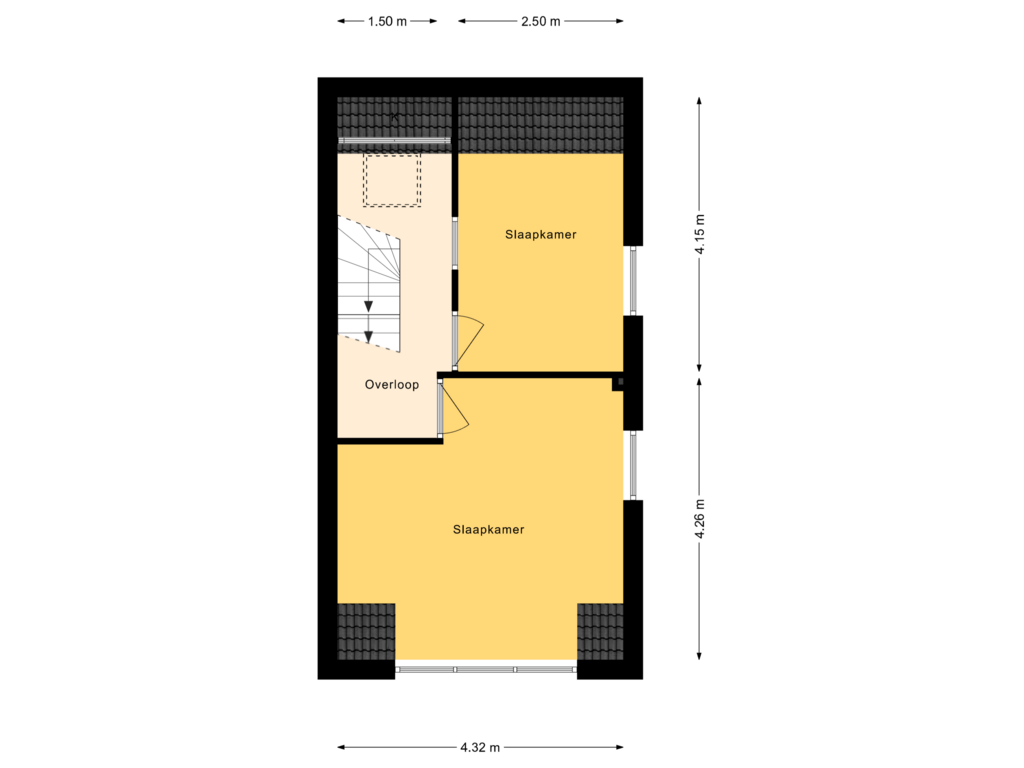 Bekijk plattegrond van 1e Verdieping van Giessensesteeg 10