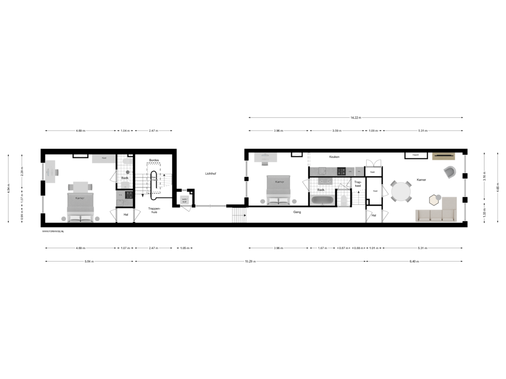 Bekijk plattegrond van 2e VERDIEPING van Keizersgracht 503