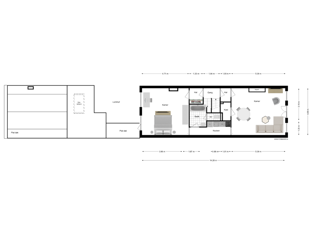 Bekijk plattegrond van 3e VERDIEPING van Keizersgracht 503