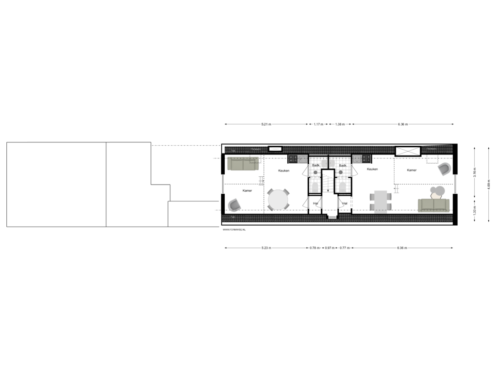 Bekijk plattegrond van 4e VERDIEPING van Keizersgracht 503