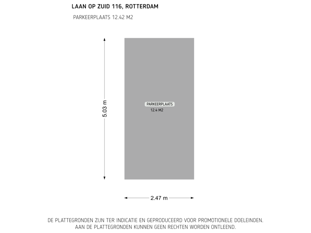 Bekijk plattegrond van Parkeerplaats van Laan op Zuid 116