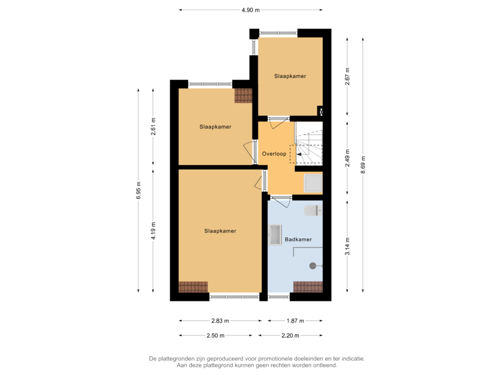 Bekijk plattegrond van Eerste verdieping van Prins Mauritsstraat 44