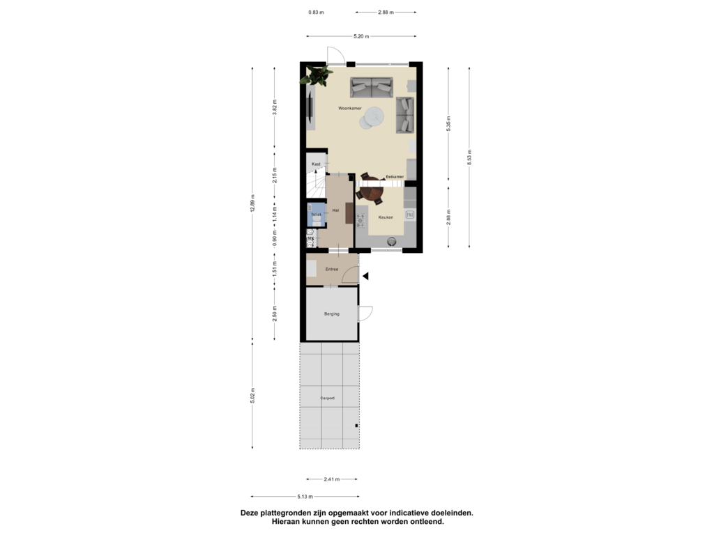 Bekijk plattegrond van Begane Grond van Stellingmolenstraat 58