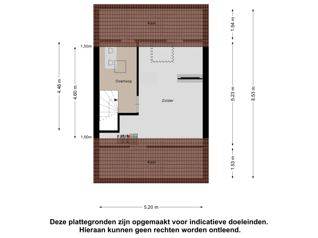 Bekijk plattegrond van Tweede Verdieping van Stellingmolenstraat 58