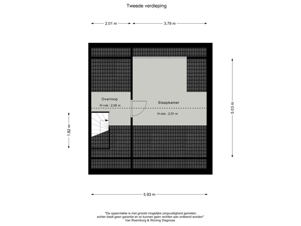 Bekijk plattegrond van Tweede verdieping van Wilgenlaan 44