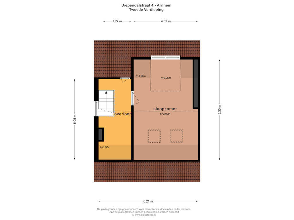 Bekijk plattegrond van Tweede Verdieping van Diependalstraat 4