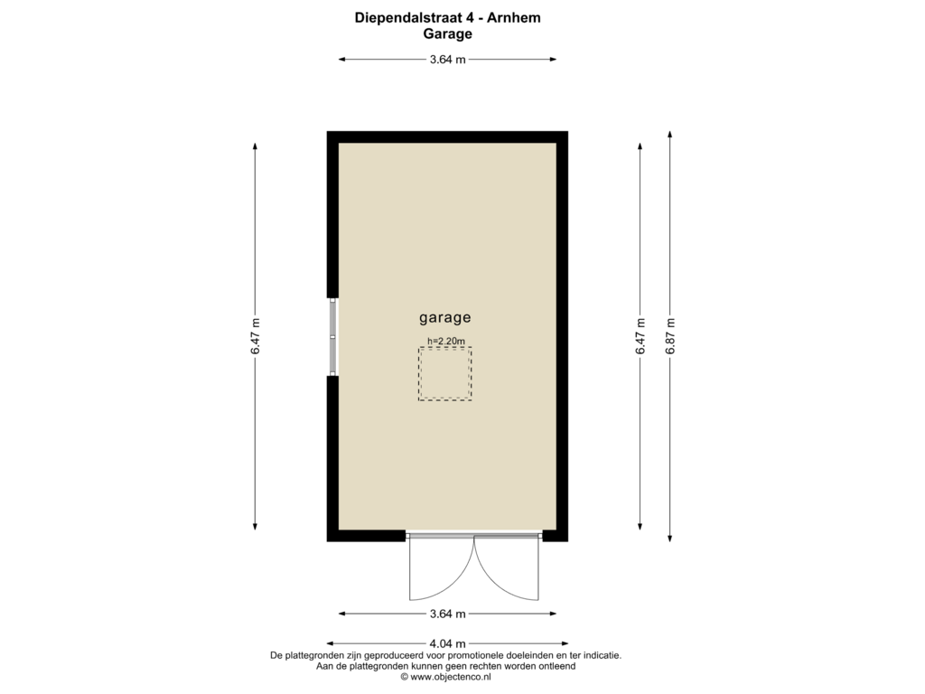 Bekijk plattegrond van Garage van Diependalstraat 4