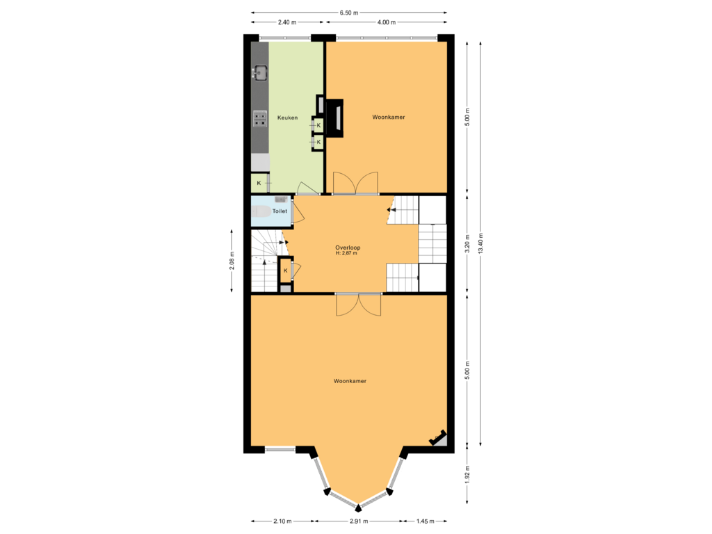 Bekijk plattegrond van Eerste verdieping van Koningin Wilhelminalaan 516