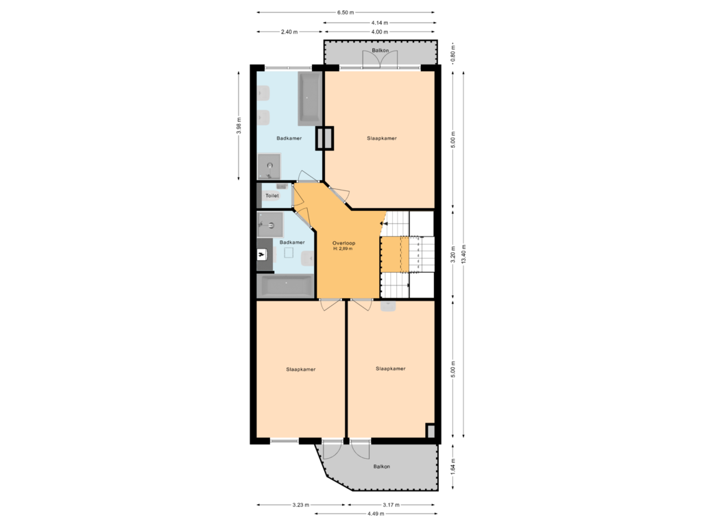 Bekijk plattegrond van Tweede verdieping van Koningin Wilhelminalaan 516