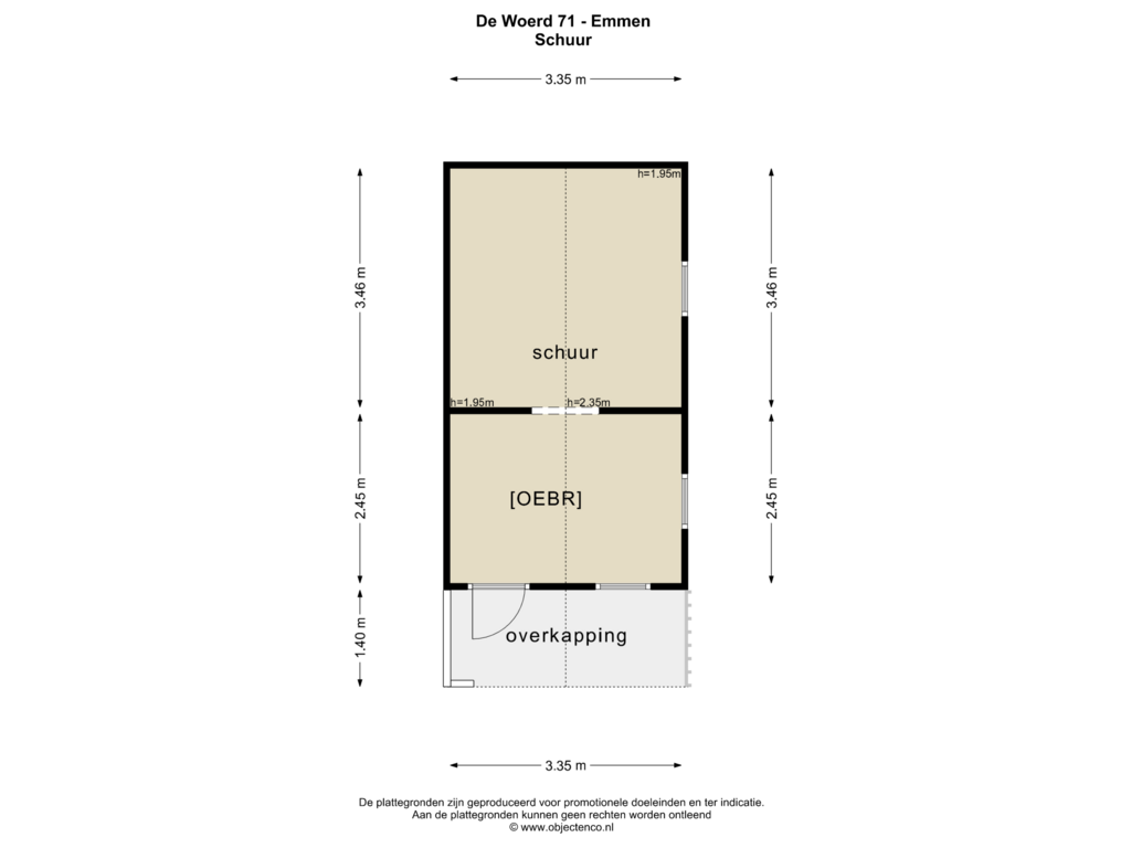 Bekijk plattegrond van SCHUUR van De Woerd 71