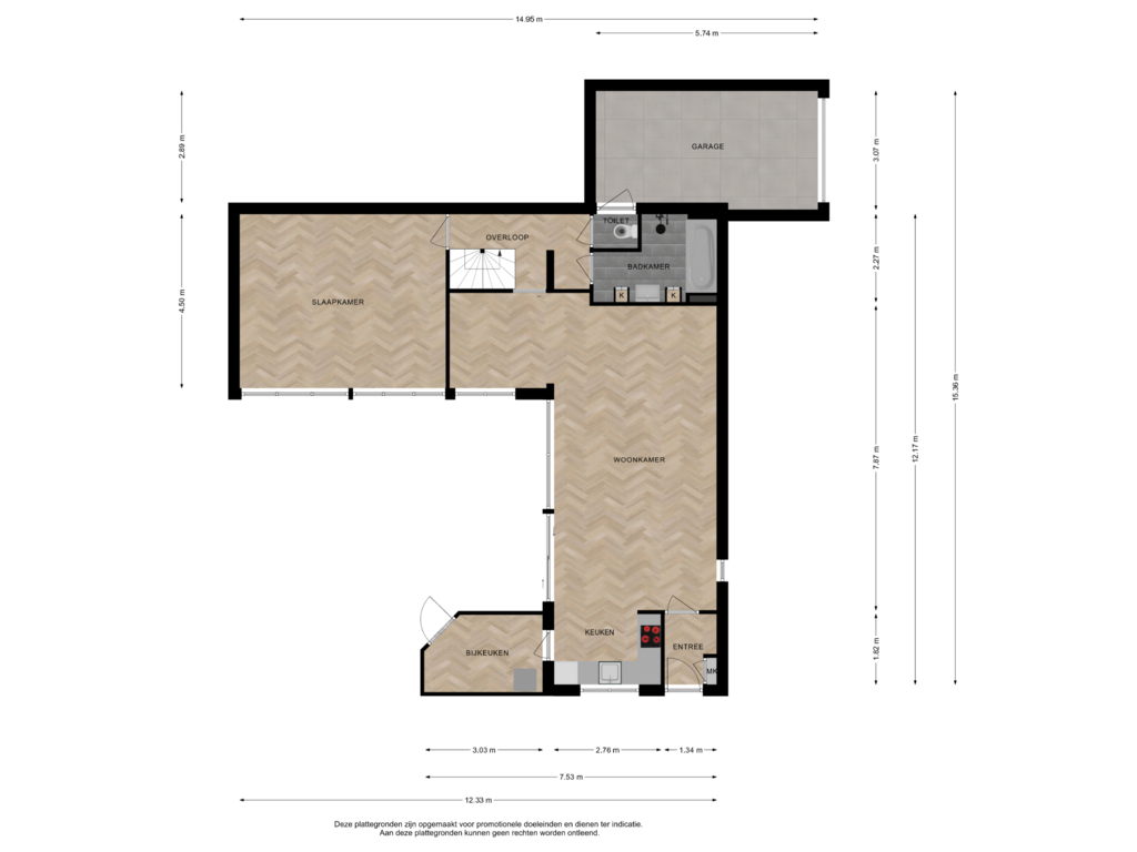 Bekijk plattegrond van BEGANE GROND van Beukweg 8