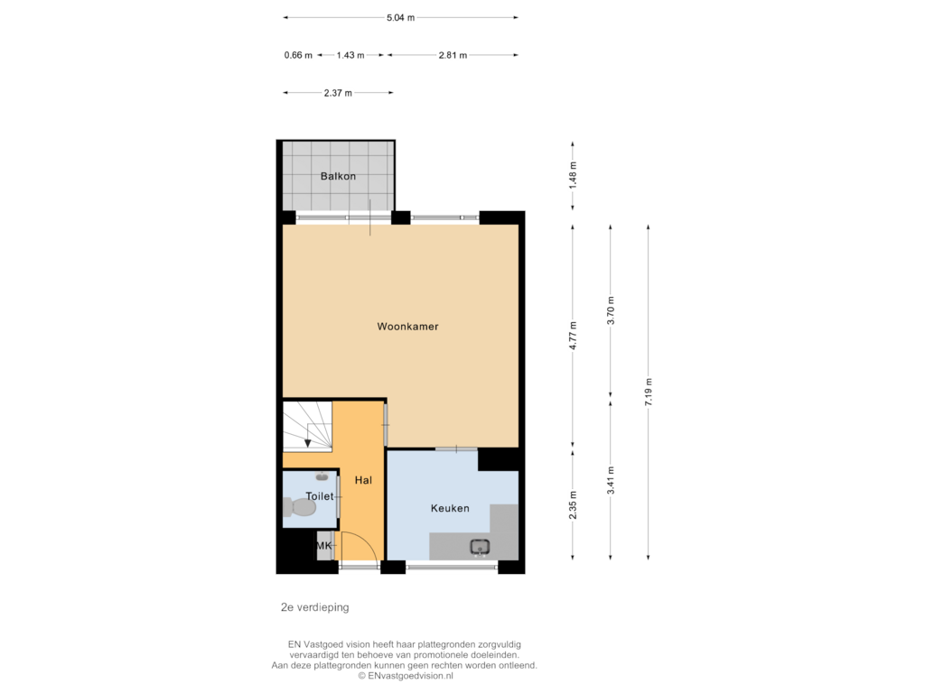 Bekijk plattegrond van 2e verdieping van Wethouder Ed. Polakstraat 35