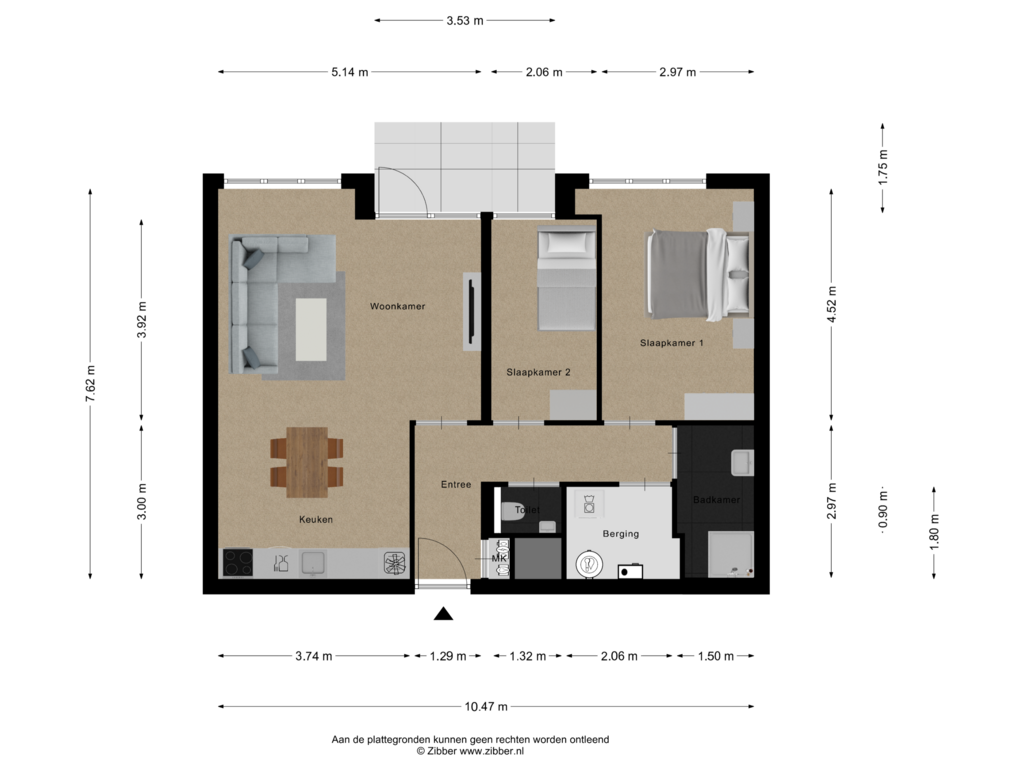 View floorplan of Appartement of Smidstraat 121