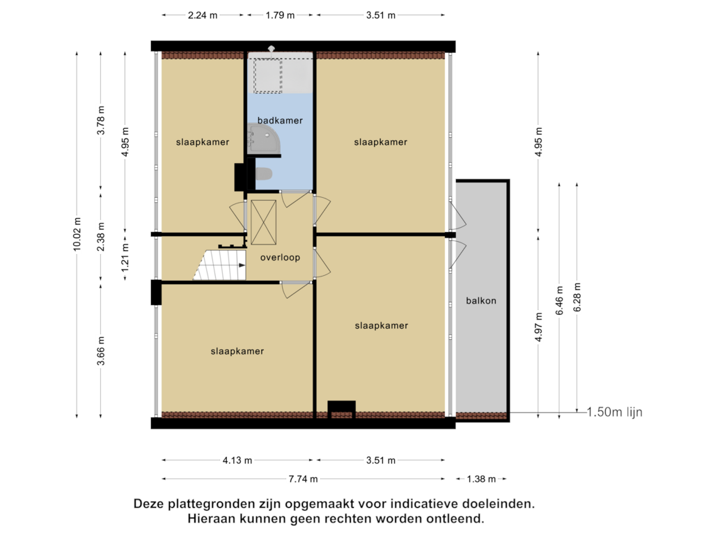 View floorplan of 1e verdieping of Heidemeer 8