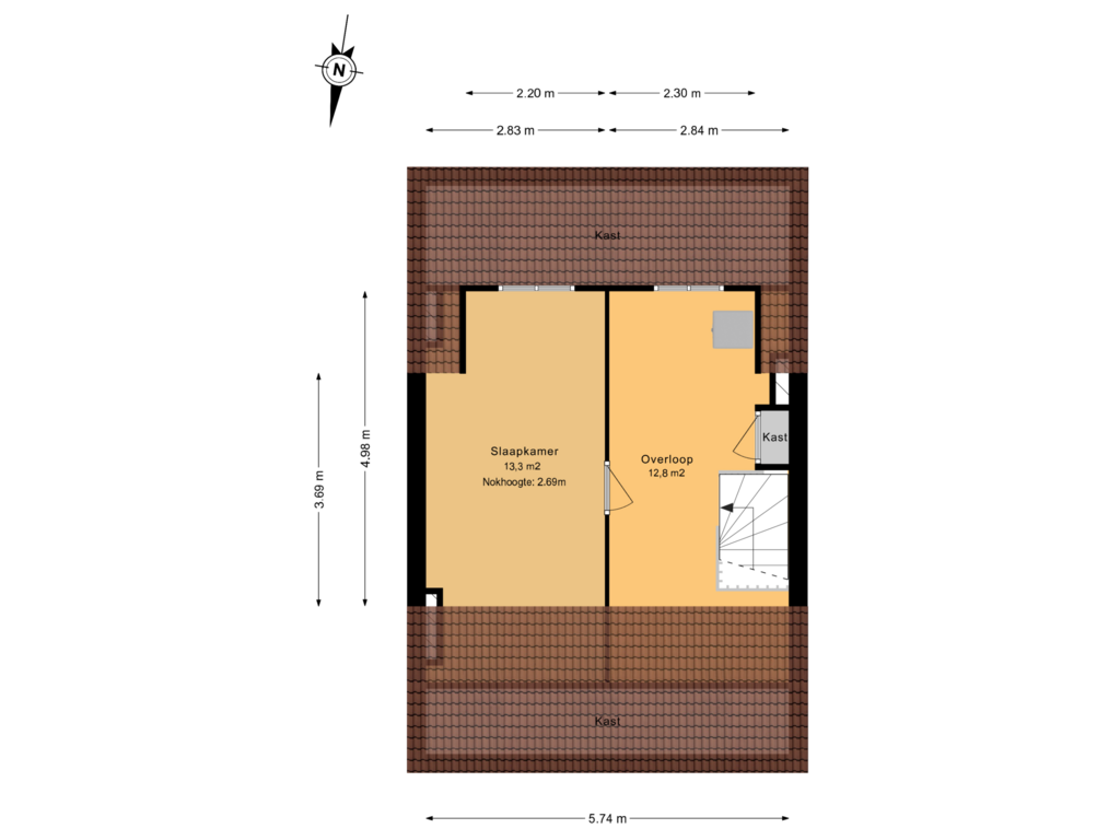 Bekijk plattegrond van 4e verdieping van Burgemeester Knappertlaan 225-B