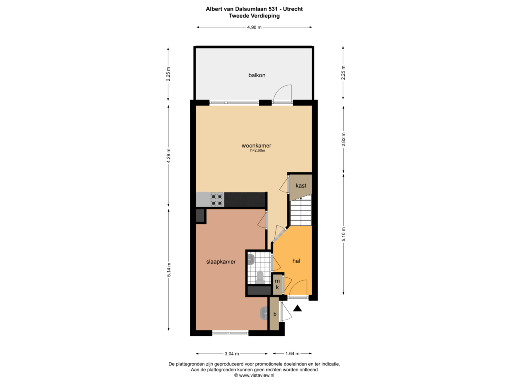 Bekijk plattegrond van Tweede Verdieping van Albert van Dalsumlaan 531