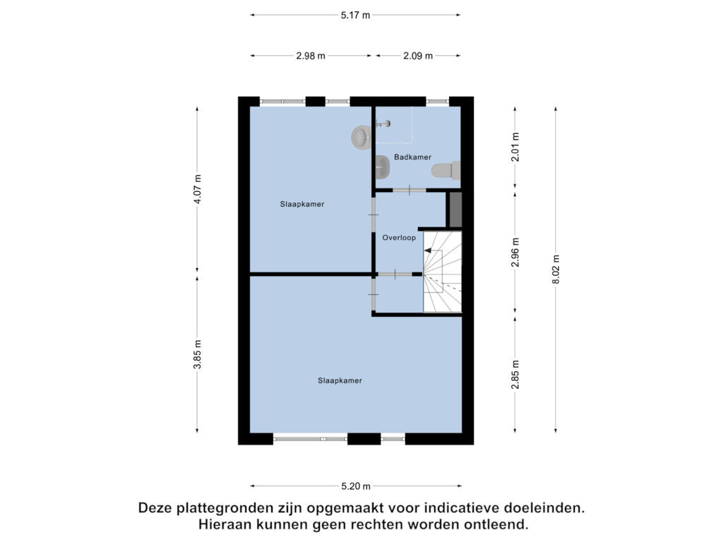 Bekijk plattegrond van Tweede Verdieping van Alkmaargracht 85