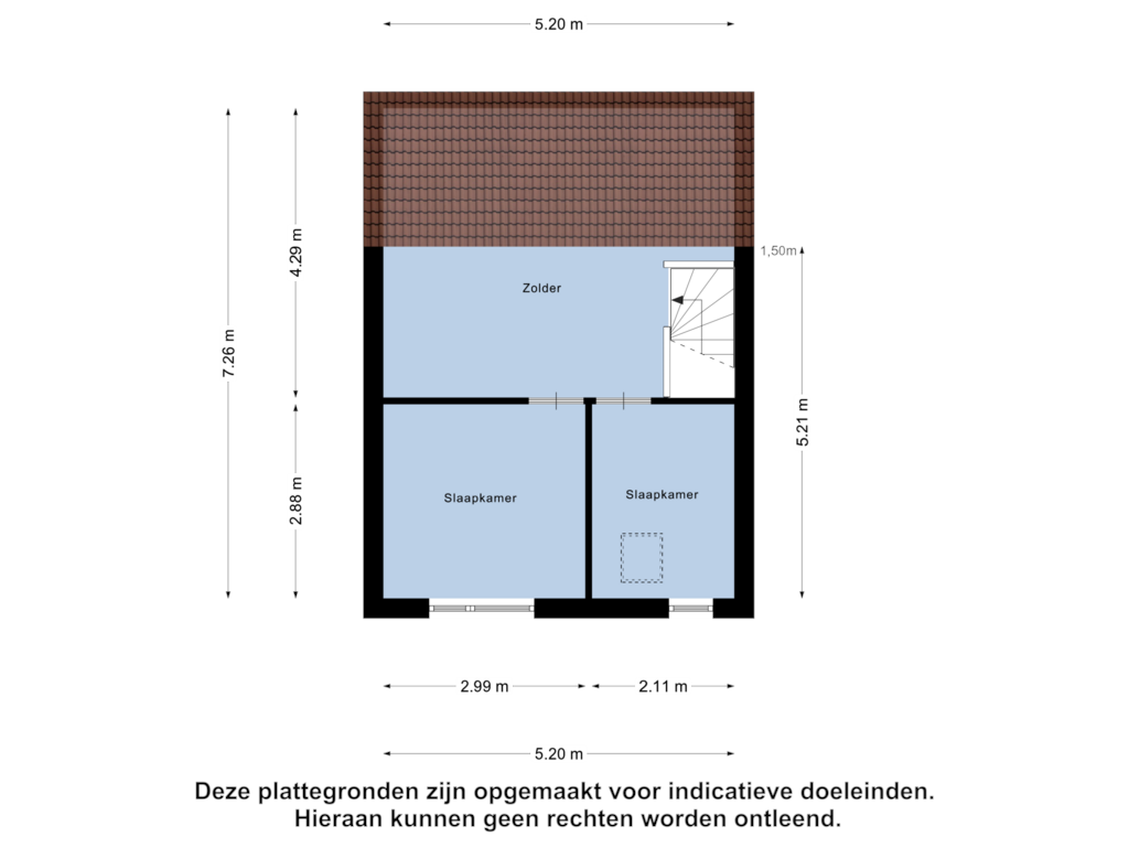 Bekijk plattegrond van Derde Verdieping van Alkmaargracht 85