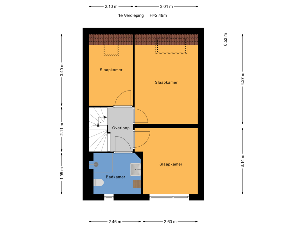 View floorplan of 1e Verdieping of Zegge 34