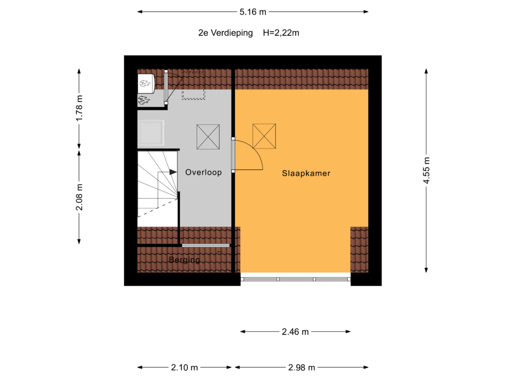 View floorplan of 2e Verdieping of Zegge 34