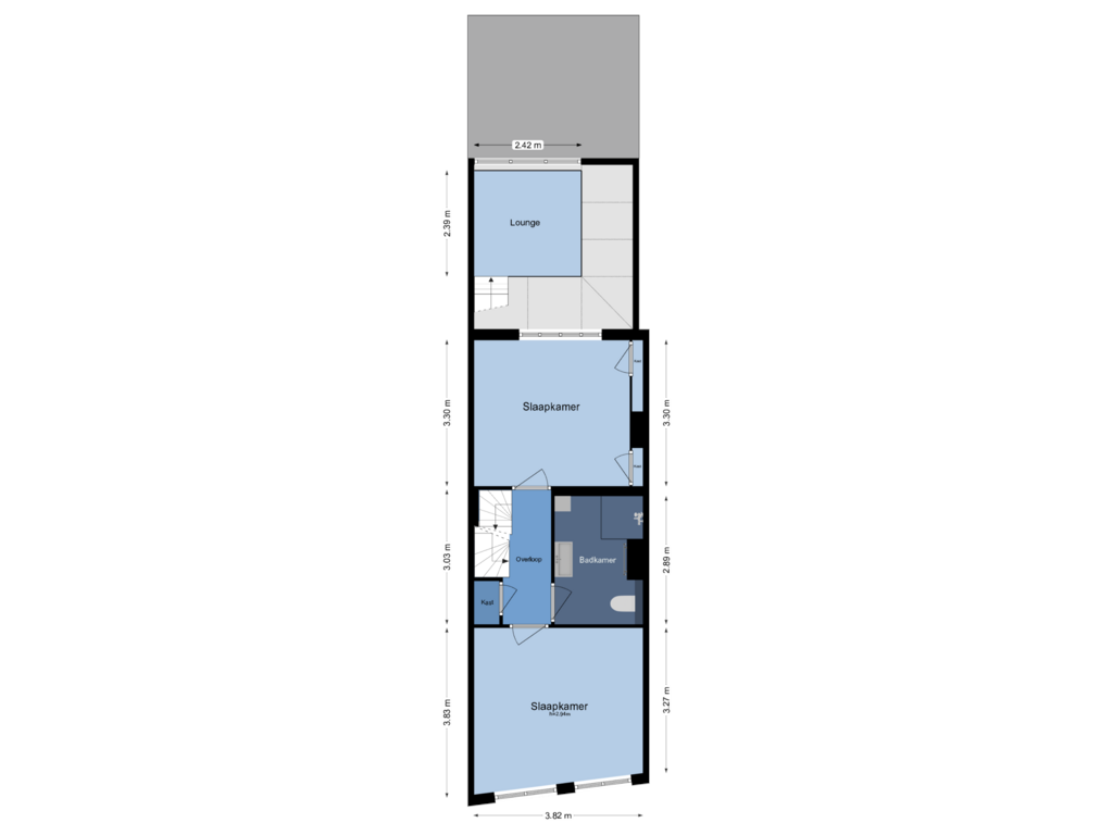 Bekijk plattegrond van Eerste verdieping van Ramen 28