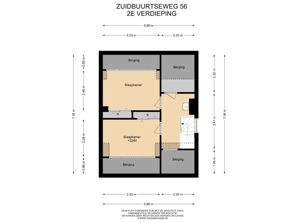 View floorplan of 2E Verdieping of Zuidbuurtseweg 56