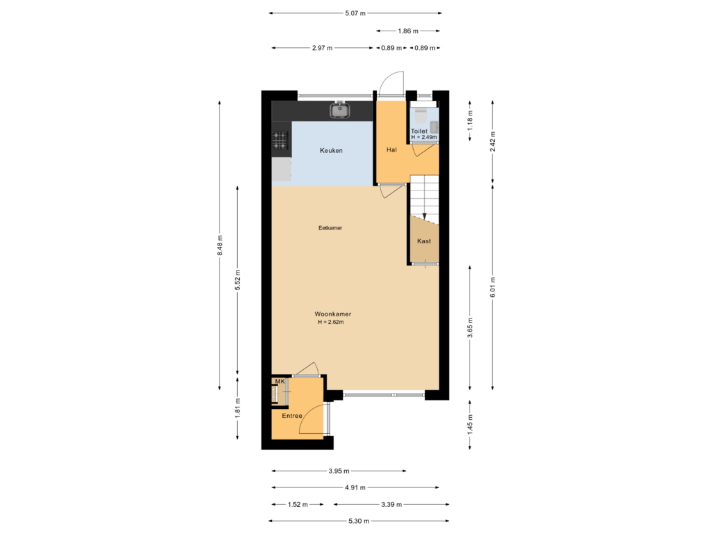 View floorplan of Begane grond of Vogelzang 46