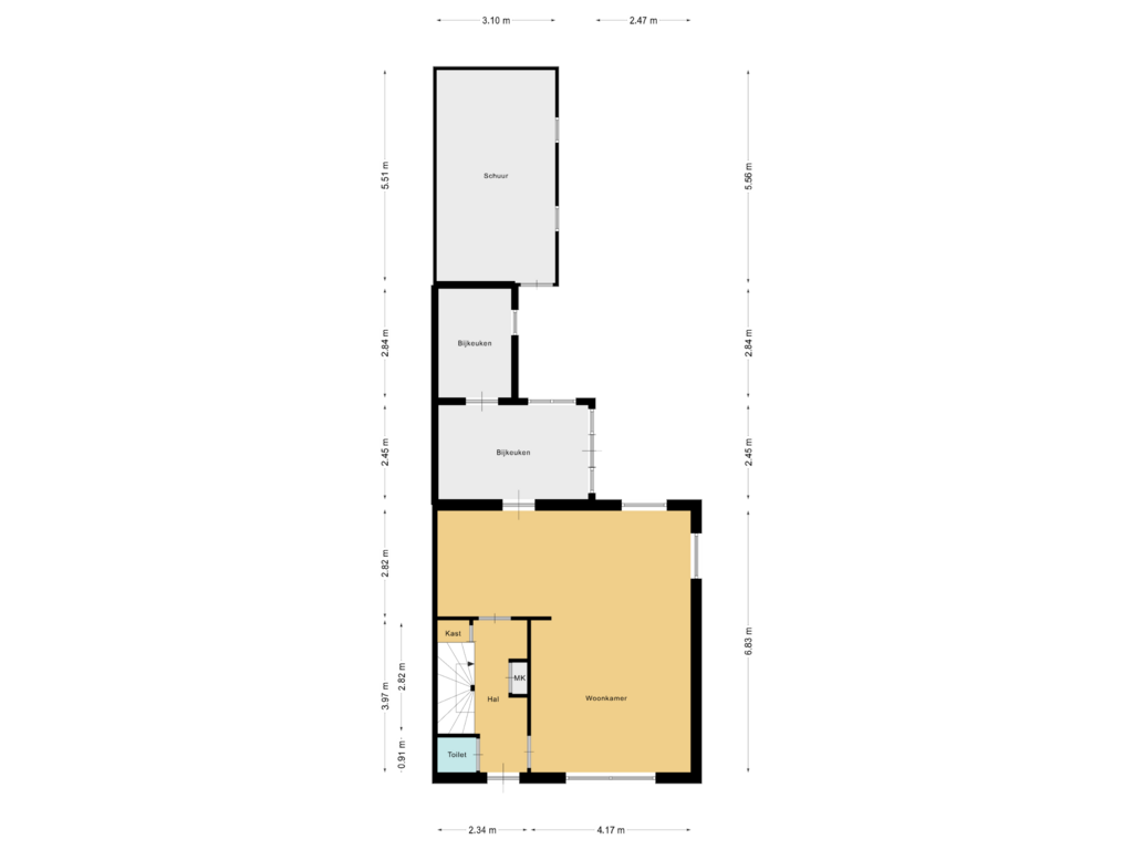 Bekijk plattegrond van First floor van Brugstraat 40