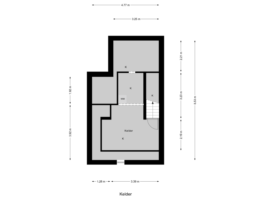 View floorplan of Kelder of Dommer van Poldersveldtweg 49