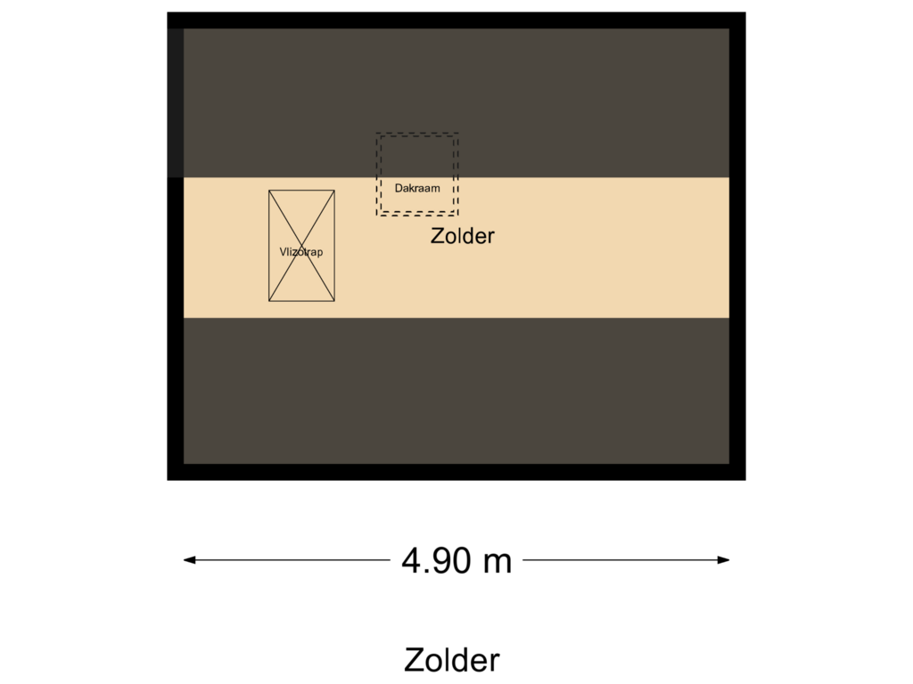 View floorplan of Bergzolder of Kroonkruid 58