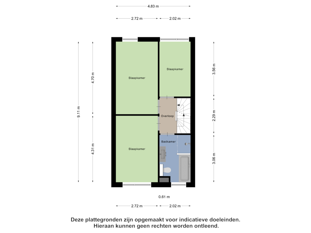 Bekijk plattegrond van Eerste Verdieping van Paardensprongstraat 18