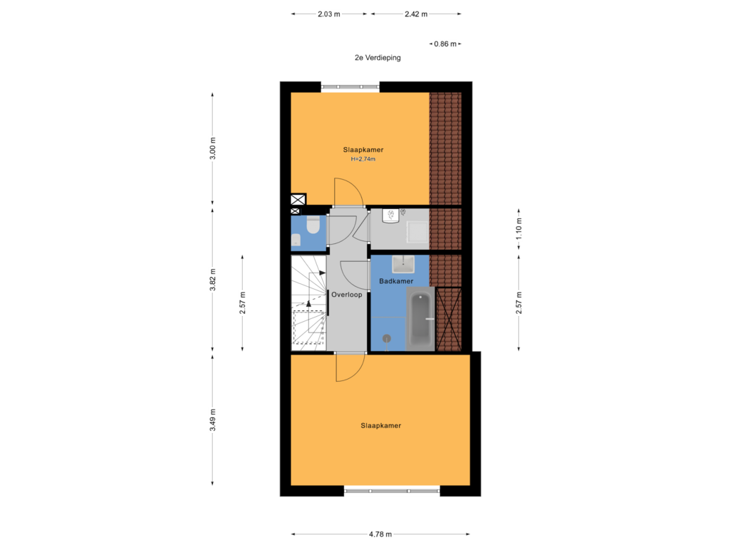 Bekijk plattegrond van 2e Verdieping van van Heurnstraat 227