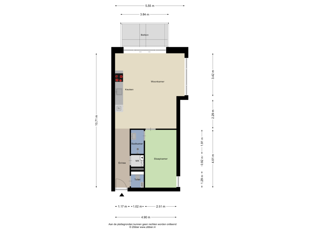 Bekijk plattegrond van Appartement van Achterstraat 45-D